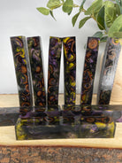 Purple Yellow Stabilized Acorn Caps Hybrid Pen Blank Alumilite Resin Casting